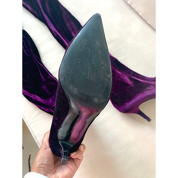 (SOLD)Zara Thigh High Velvet Boots - Picture 5 of 6